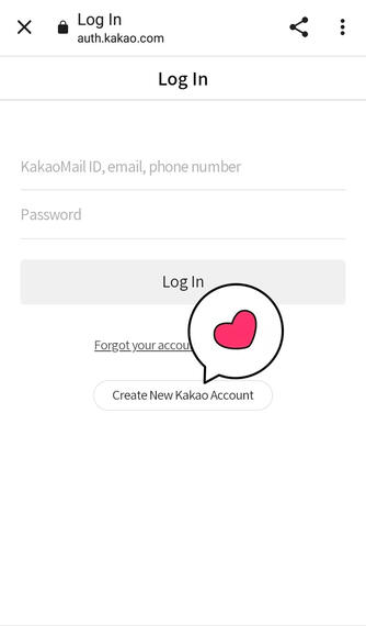 3. Login or create new Kakao account